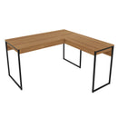 Mesa para Escritório Angular ME4157 Amêndoa/Preto