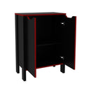 Armario Baixo Multiuso 2 Portas ME4164 Preto/Vermelho