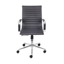 CADEIRA EAMES BAIXA CORINO PRETA BASE RODIZIO