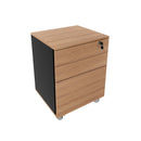 Gaveteiro Arquivo com Chave e Rodízio ME4148 Amêndoa/Preto