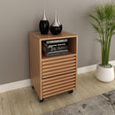 Gaveteiro com Rodízio e 2 Gavetas Ripado ME4175 Amêndoa