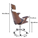 CADEIRA BETINA GIR ALTA RODIZIO ESTRUT. MADEIRA ACOLCHADA REVEST. P.U. CAFE