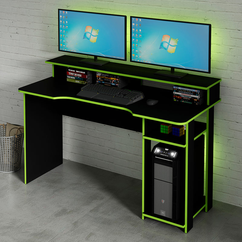 Mesa Gamer ME4153 Preto/Verde