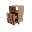 Gaveteiro com Rodízio e 2 Gavetas Ripado ME4175 Amêndoa