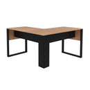 Mesa de canto para escritório Me4181 Amêndoa/Preto