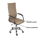 CADEIRA FLAVIA GIR ALTA EM PU CARAMELO