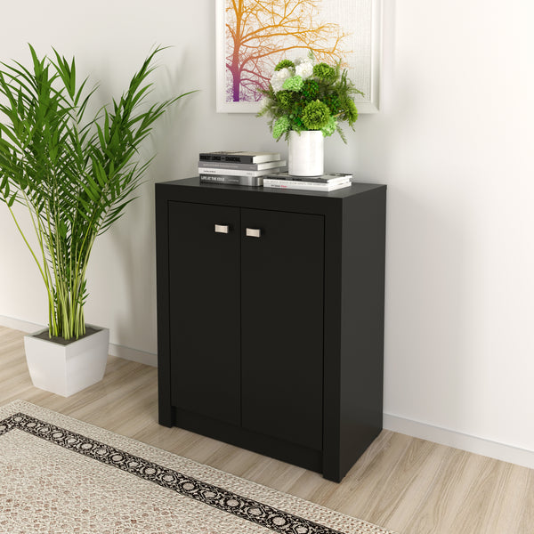 Balcão para Escritório com 2 Portas e 1 Prateleira ME4103 Preto
