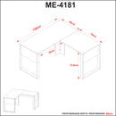 Mesa de canto para escritório Me4181 Amêndoa/Preto