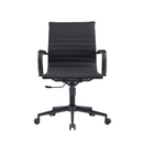 CADEIRA ESTELA DARK BAIXA PU PRETA, ESTRUT. PRETA B. RODIZIO