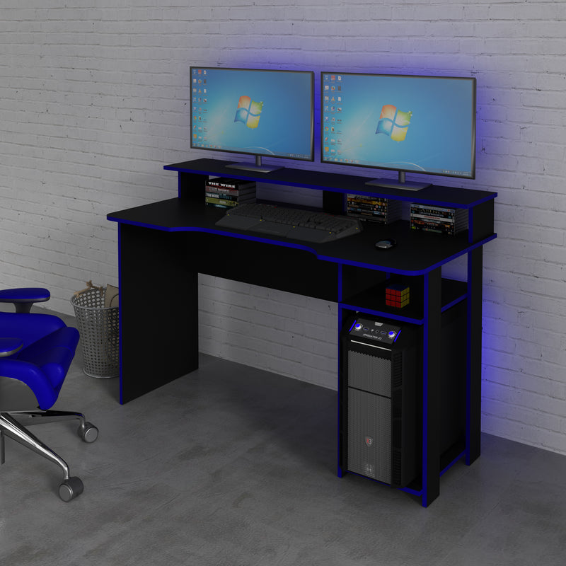 Mesa Gamer ME4153 Preto/Azul