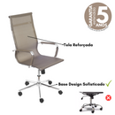 CADEIRA TELMA ALTA TELA COBRE B. RODIZIO