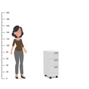 GAVETEIRO OSAKA 3GAV  MDP BRANCO UV TEX