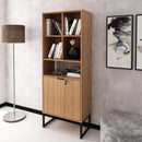 Armário Estante com 2 Portas ME4155 Amêndoa/Preto