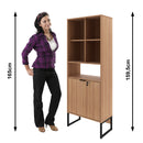 Armário Estante com 2 Portas ME4155 Amêndoa/Preto