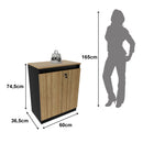 Balcão para Escritório com Chave ME4149 Amêndoa/Preto