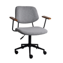 CADEIRA OFFICE MECA EM TECIDO CINZA BASE RODIZIO PRETA