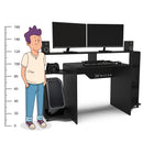 Mesa Gamer e Escritório Control MDP Preto BP XT Racer Logo Branco