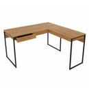 Mesa para Escritório Angular ME4157 Amêndoa/Preto