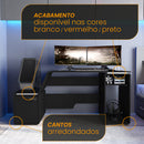 Mesa Gamer e Escritório Space One MDP Preto BP XT Racer Logo Branco
