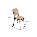 CADEIRA CANCUN EM POLIPROPILENO PRETA E SIMULANDO PALHA NO ASSENTO E ENCOSTO