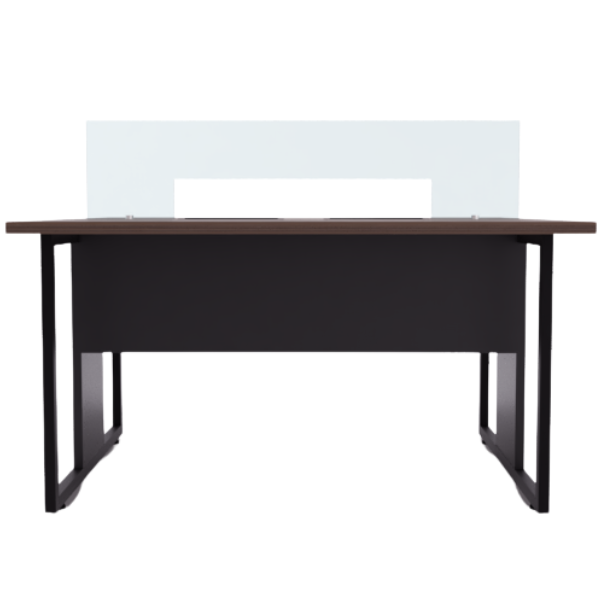 MESA PLATAFORMA ONIX INDIVIDUAL 1,20X1,20M - COR TANNAT - COM DIVISÓRIA