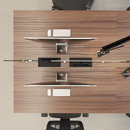 MESA PLATAFORMA ONIX INDIVIDUAL 1,20X1,20M - COR TANNAT - COM DIVISÓRIA