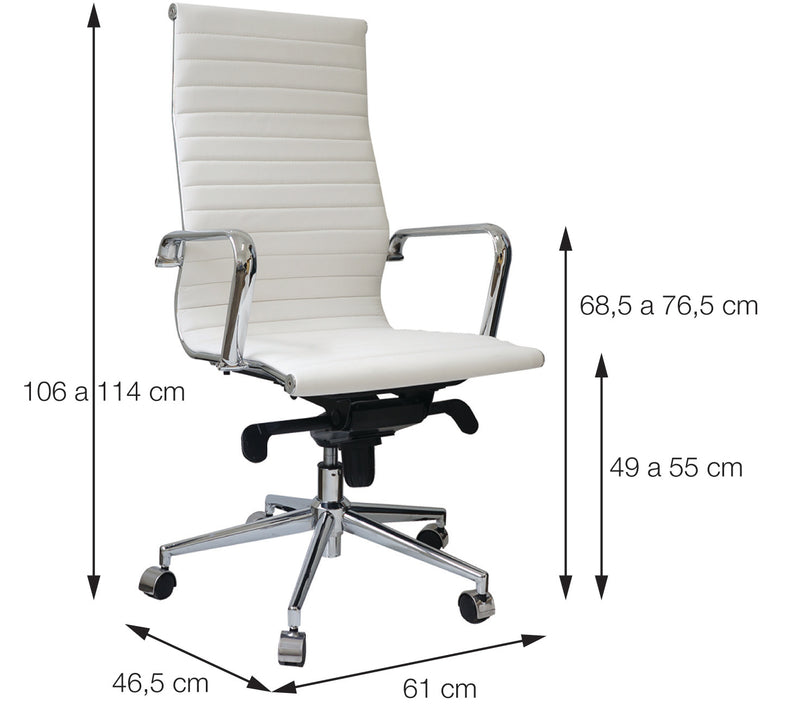 CADEIRA EAMES ALTA CORINO CINZA B. RODIZIO