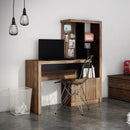 Escrivaninha Estante com 2 Portas e Gaveta ME4143 Nogal/Preto