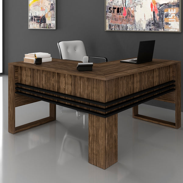Mesa para Escritório Angular ME4145 Nogal/Preto