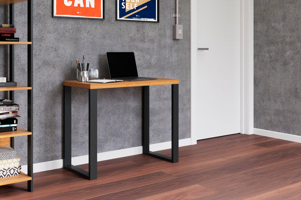 MESA ESCRITORIO INDUSTRIAL 89,5 X 44CM - FREIJO/PRETO FOSCO