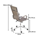 CADEIRA TELMA ALTA TELA COBRE B. RODIZIO