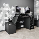 Mesa Gamer e Escritório Space Two MDP Preto BP XT Racer Logo Branco