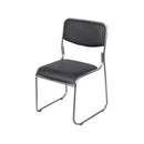 CADEIRA OFFICE DUBLIN FIXA PU PRETO ESTRUTURA CROMADA