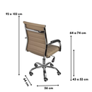 CADEIRA  FLAVIA GIR BAIXA EM PU CARAMELO