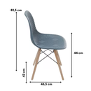 CADEIRA MEL PP AZUL PETROLEO BASE MADEIRA