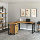 MESA DE CANTO P/ESCRITORIO INDUSTRIAL 135 X 158CM - FREIJO/PRETO FOSCO