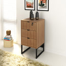 Gaveteiro para Escritório com Chave ME4158 Amêndoa/Preto