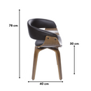 CADEIRA EMILY ESTRUT. MADEIRA ACOLCHADA REVEST. P.U. PRETA