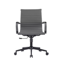 CADEIRA ESTELA DARK BAIXA PU CINZA ESTRUT PRETA B. RODIZIO