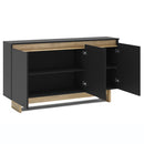 BALCAO LOS ANGELES MDP PRETO UV TEX/CARVALHO CLARO UV TEX