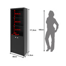 Armário Alto para Escritório com 2 Portas e 5 Prateleiras Preto ME4110