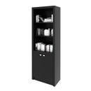 Armário Alto para Escritório com 2 Portas e 5 Prateleiras Preto ME4110