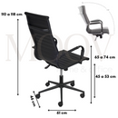 CADEIRA EAMES ALTA PU PRETA ESTRUTURA PRETA BASE RODIZIO