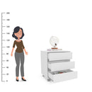 GAVETEIRO MAUA 3G 600MM MDP BRANCO FF LISO