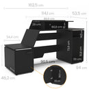 Mesa Gamer e Escritório Space Two MDP Preto BP XT Racer Logo Branco