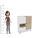 APARADOR CAYMAN 900MM MDP BRANCO FF LISO/LEGNO SALINAS FF