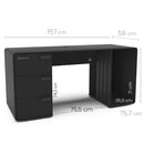 Mesa Gamer e Escritório Home MDP Preto BP XT Racer Logo Prata
