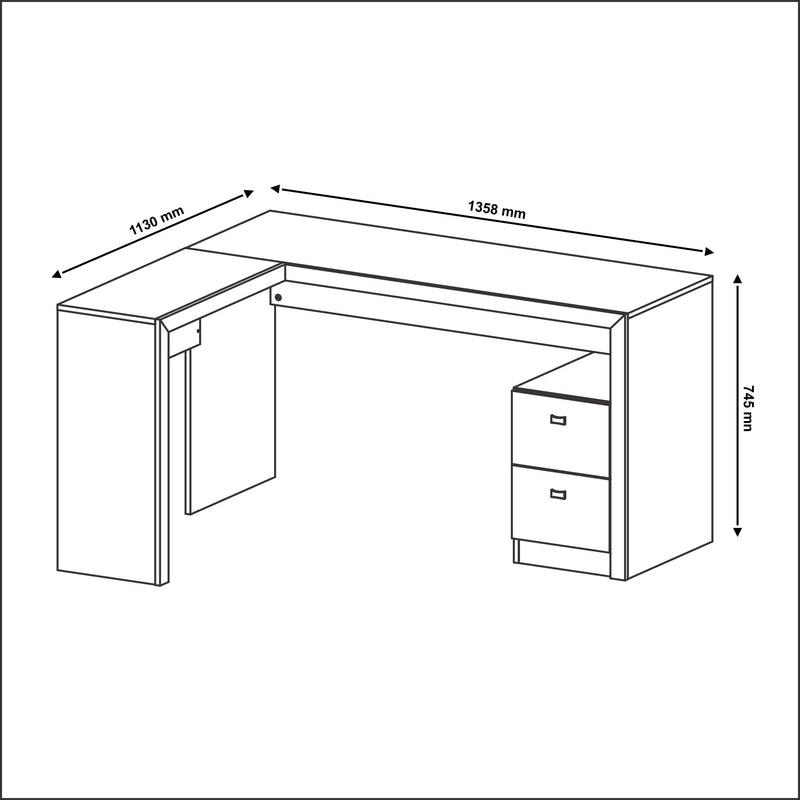 Mesa para Escritório com 2 gavetas ME4129 Rústico