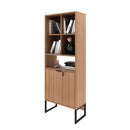 Armário Estante com 2 Portas ME4155 Amêndoa/Preto