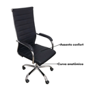 CADEIRA FLAVIA GIR ALTA EM PU PRETA